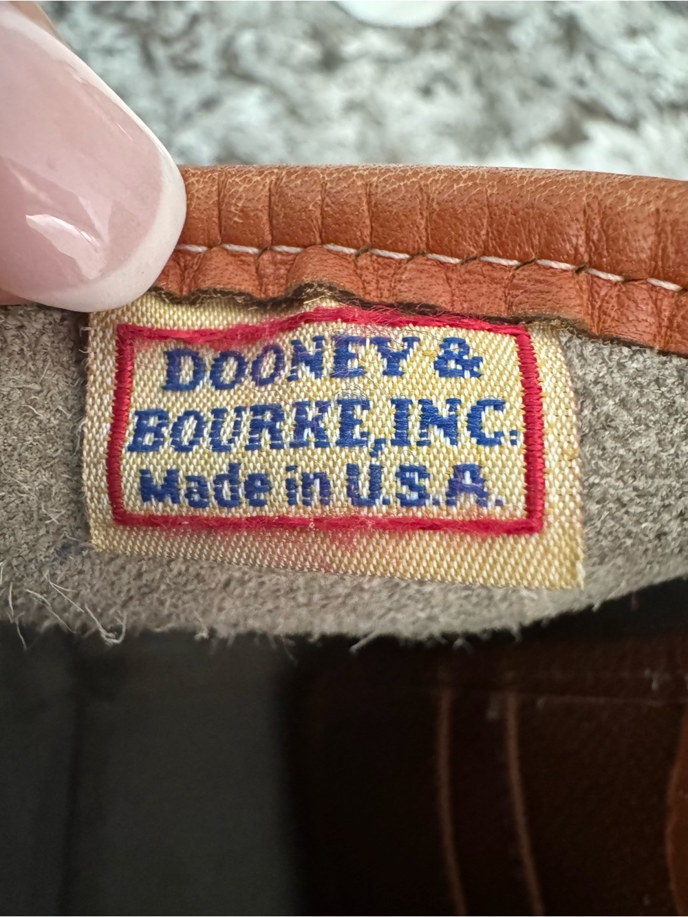 Dooney & Bourke Cream and Tan Pebbled Leather Crossbody - Picture 6 of 9